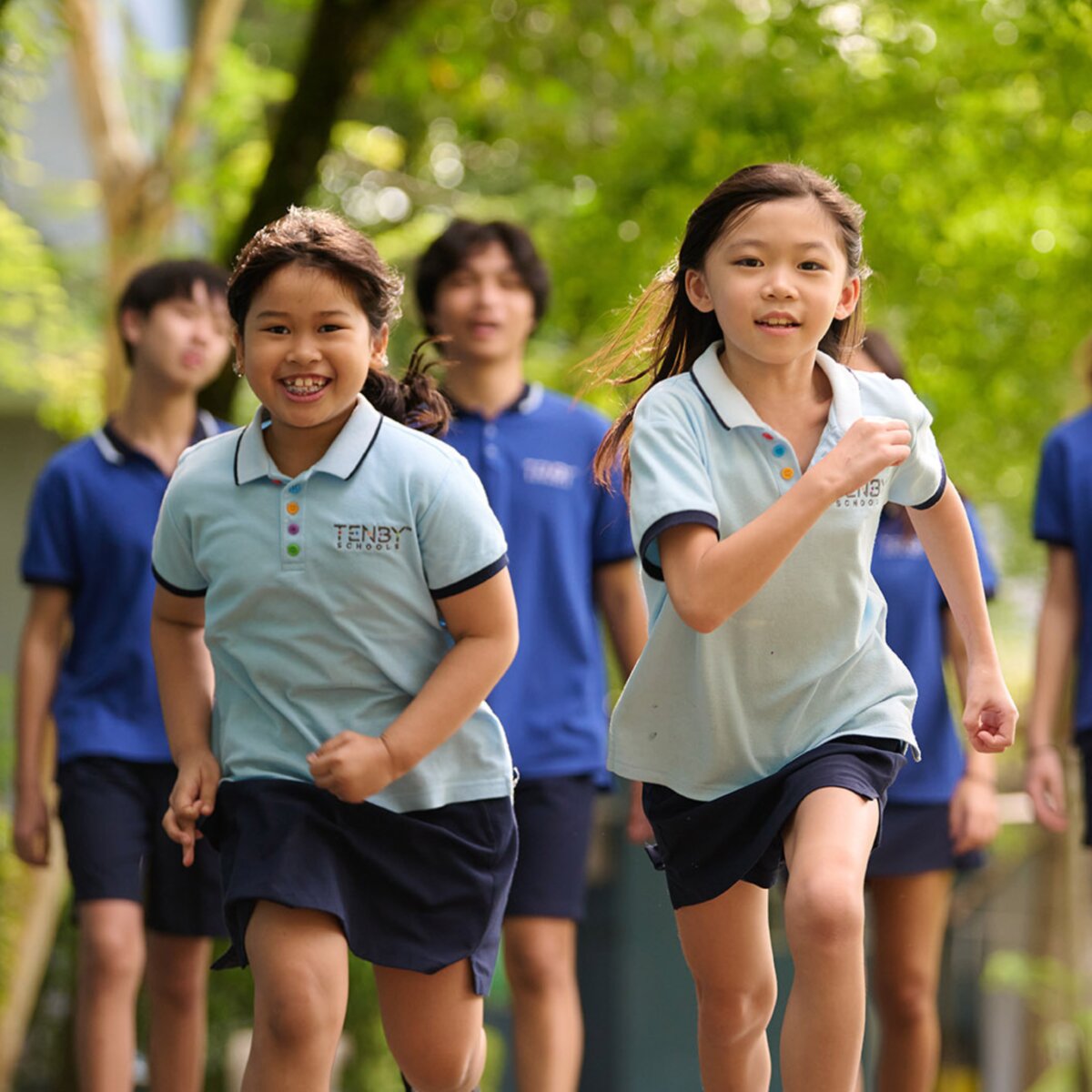 Tenby Schools students running