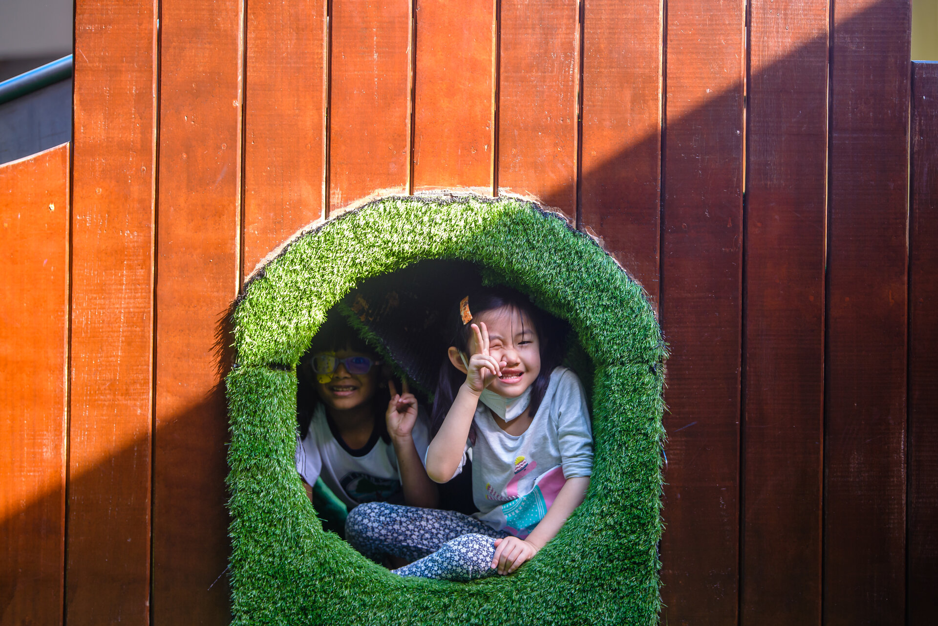 Kids smiling